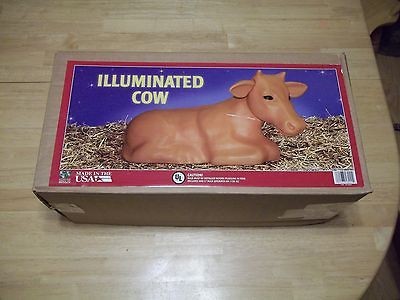 New Lighted Illuminated Indoor Outdoor Blow Mold Nativity Cow