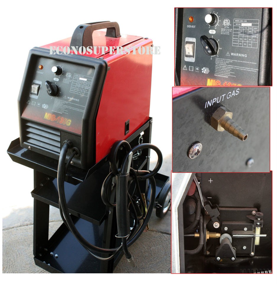 MIG 135 220v 120AMP Flux Core Welder Gas/No Gas Weld + STEEL WELDING 