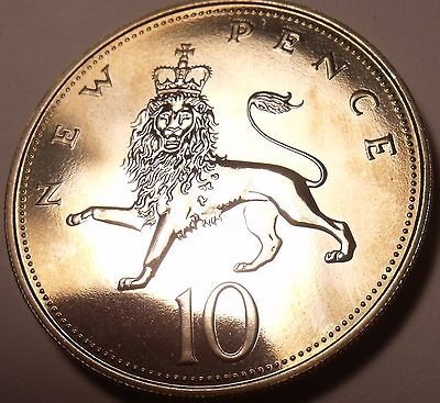 LARGE PROOF GREAT BRITAIN 1971 10 NEW PENCE~WOW~~WE HAVE 