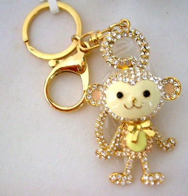 swarovski crystal monkey keyring keycha in from china time left