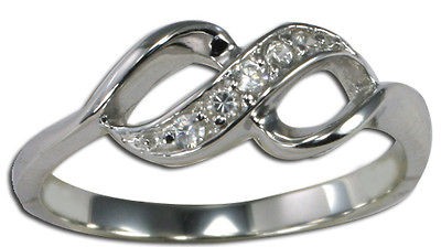 Infinity Cz Sterling Silver Ring , Promise,Forever, Together, size 5 