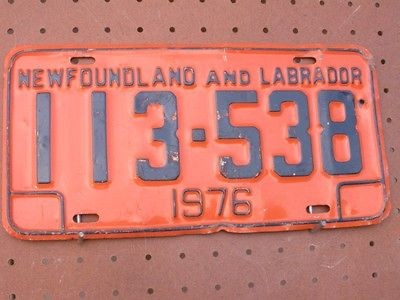 1976 newfoundland and labrador canada 113 538 license plate one