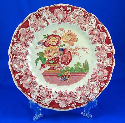 Royal Doulton POMEROY   RED (MULTI FLORAL CENTER) Dinner Plate 10.375 