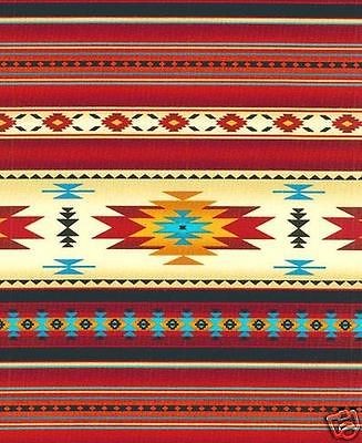 yards NATIVE AMERICAN INDIAN BLANKET FABRIC SEDONA BRICK RED 