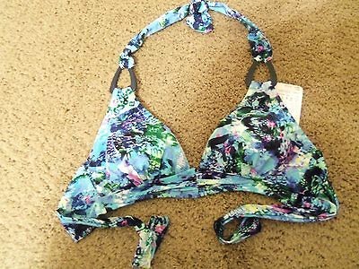 Gottex Profile Blue Lagoon Haltini Swim Top size 6 nwt 78.00