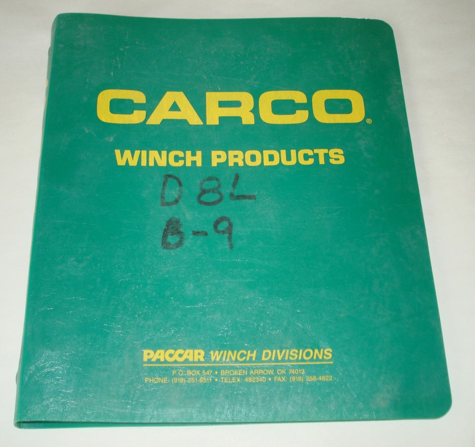 CARCO MODEL 120 PS / PSM / PSC WINCH FOR CATERPILLAR D8L TRACTOR 