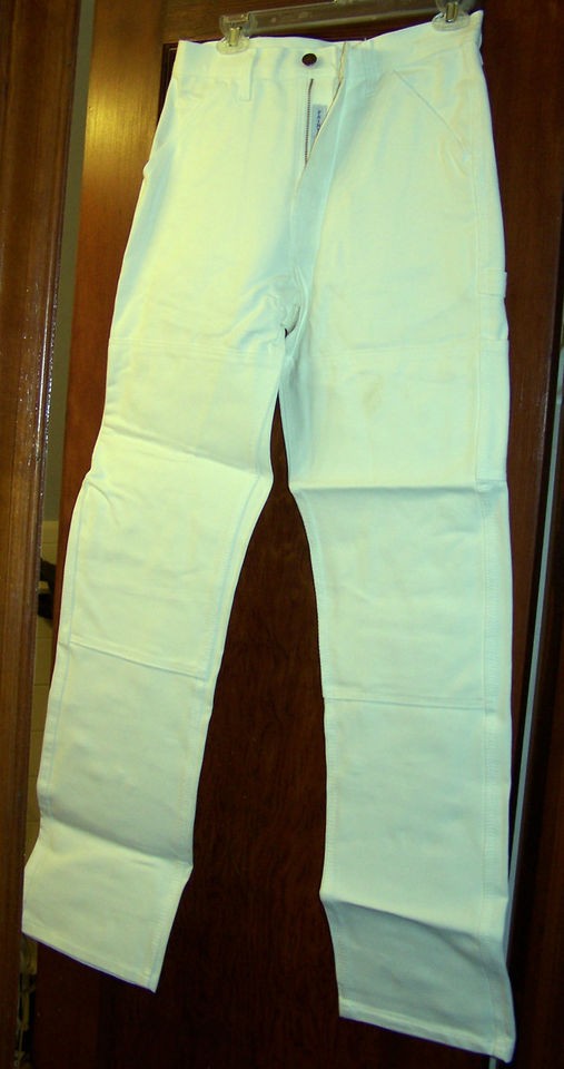 Caboose Mens PAINTER PANTS   WHITE w/Tool Loop & Extra Pockets   NWT