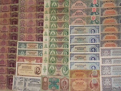 300 PCS HUNGARIAN PAPER MONEY LOT COLLECTION,PENGO,FORINT,KORONA 