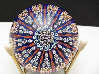 Perthshire Millefiori Paperweight P Cane 13 Radial Twist Deep Blue 