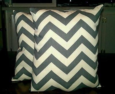   Set of 2 10X10 Grey Gray Chevron Print throw accent pillows Decoration