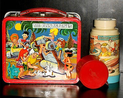   LUNCHBOX & THERMOS SET PEBBLES & BAMM BAMM METAL LUNCH BOX C8.5