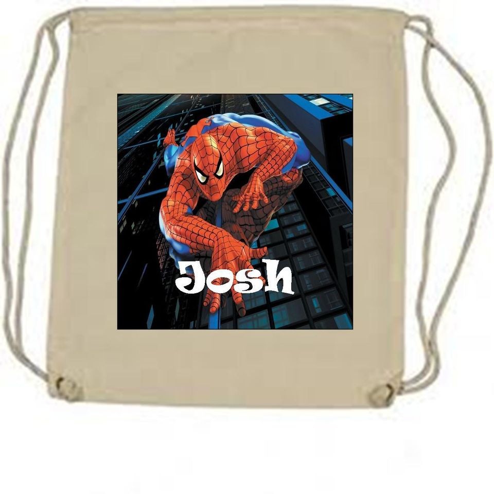 personalised spiderman printed school pe bag boy girl time left