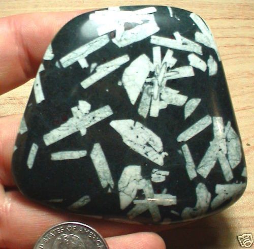 cabochon large chinese writing stone from california  