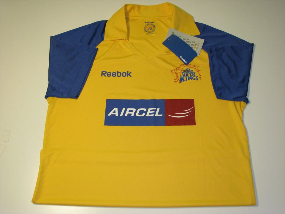 Reebok Play Dry Chennai Super Kings Cricket Jersey sz XL, X Large