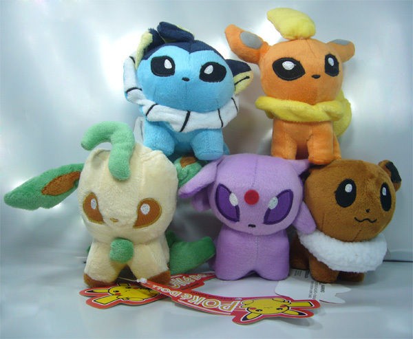 5X Nintendo Pokemon Eevee Espeon Vaporeon Flareon Leafeon Plush Toy 