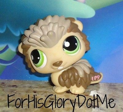   #1321✿LPS✿Tan Brown Porcupine Hedgehog✿RARE Buck Tooth Green