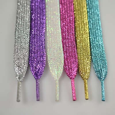 Metallic Color Flat Glitter Shoelace Sports Sneaker Strings 47 12 