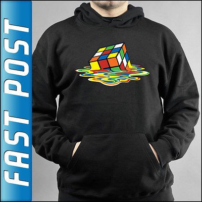 Melting Rubiks Cube Big Bang Theory Sheldon Cooper Black Hoodie Hoody 