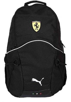 NEW AUTHENTIC PUMA SCUDERIA FERRARI LIFESTYLE BLACK SMALL BACKPACK BAG 