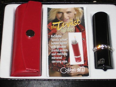 colibri lipstick twist lighter w crystals set black lq time