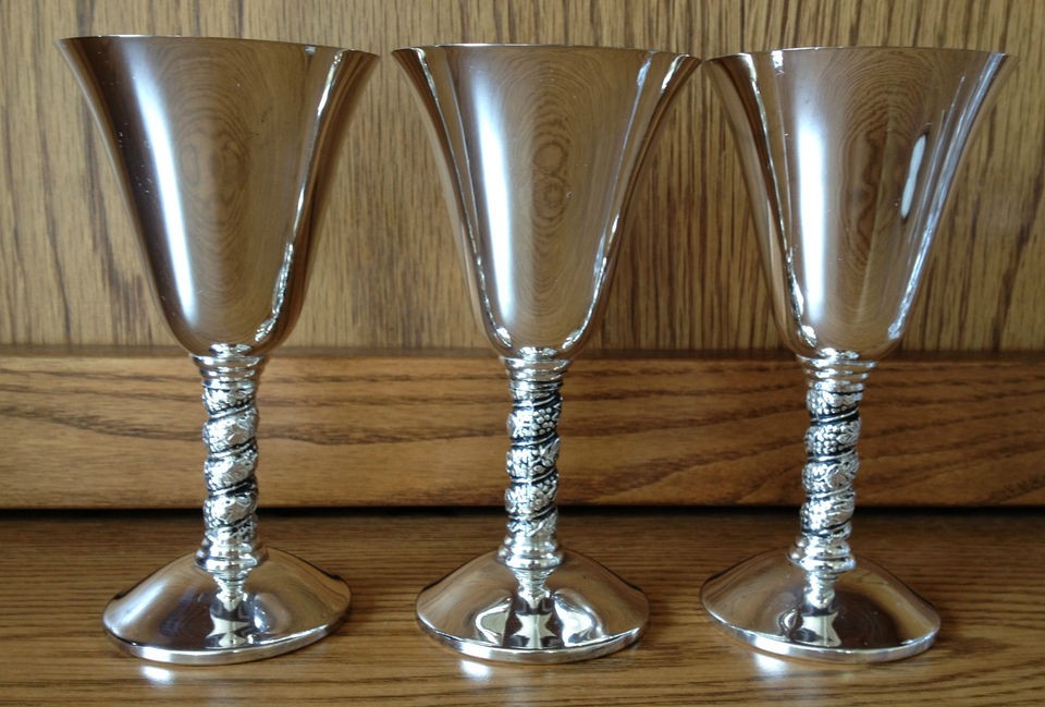 ROMA S.L. VINTAGE WINE GOBLET SET OF 3 MADE IN MADRID SPAIN