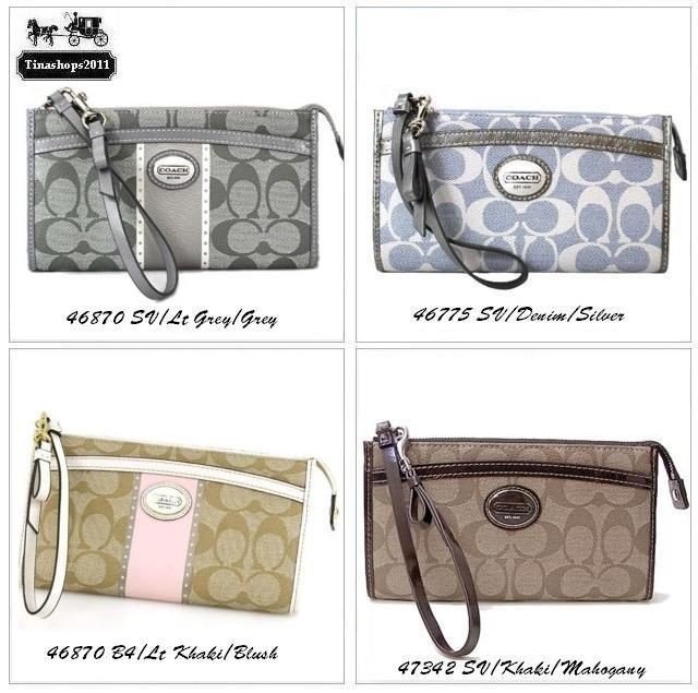 NWT_Coach Signature Heritage Zippy Wallet Clutch Wristlet ~ 46775 