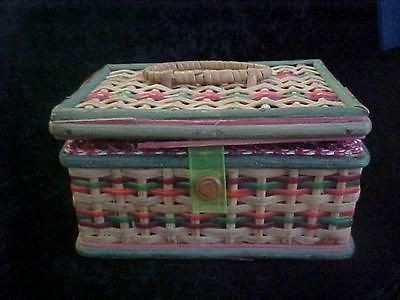 sewing basket small v intage 1950 s crafted from woven