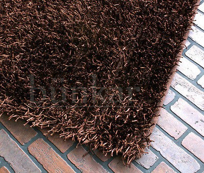 Chocolate Brown Shaggy Sparkle Handmade Next Sofa Rug . Size Large (4 