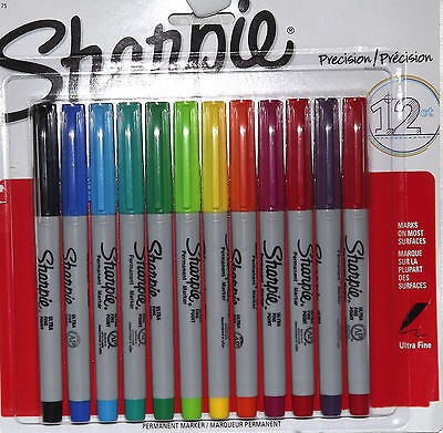 Sharpie ULTRA FINE Point 12 Piece Assorted RAINBOW COLORS 