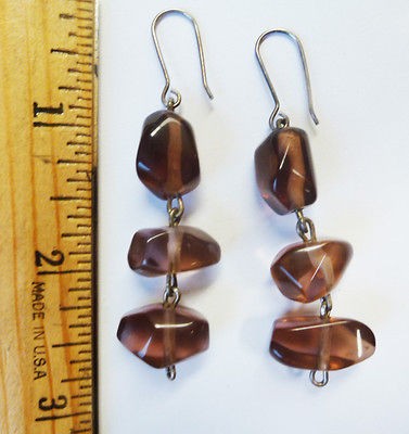 Dinosaur Designs Drop Earrings EUC transparent pale brown