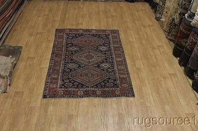 80 YEARS OLD GEOMETRIC ANTIQUE 5X8 SHIRAZ PERSIAN ORIENTAL AREA RUG 