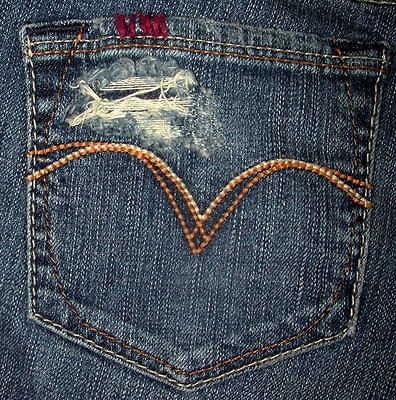 NWT Levis Denim Curve Skinny Fit Flare Leg ripped Womens Blue Jeans 1M 