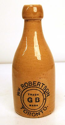 WILLIAM ROBERTSON  GB TRADE MARK  TORONTO CANADA STONEWARE GINGER 