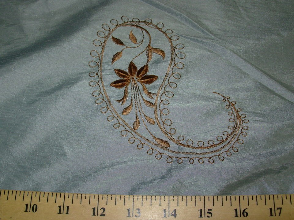 YDS~PAISLEY EMBROIDERED~FAUX SILK TAFFETA UPHOLSTERY FABRIC~FABRIC 