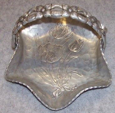   Tin Metal Hand Wrought Creations Rodney Kent Basket Decoration