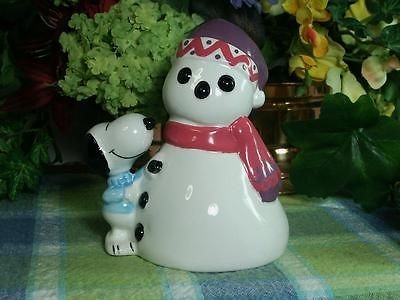 Willitts Snoopy Peanuts Snowman Musical Music box Ceramic