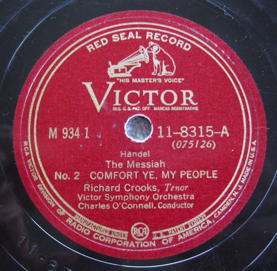 Richard Crooks   Comfort Ye My People / Total Eclipse   Victor 11 8315 