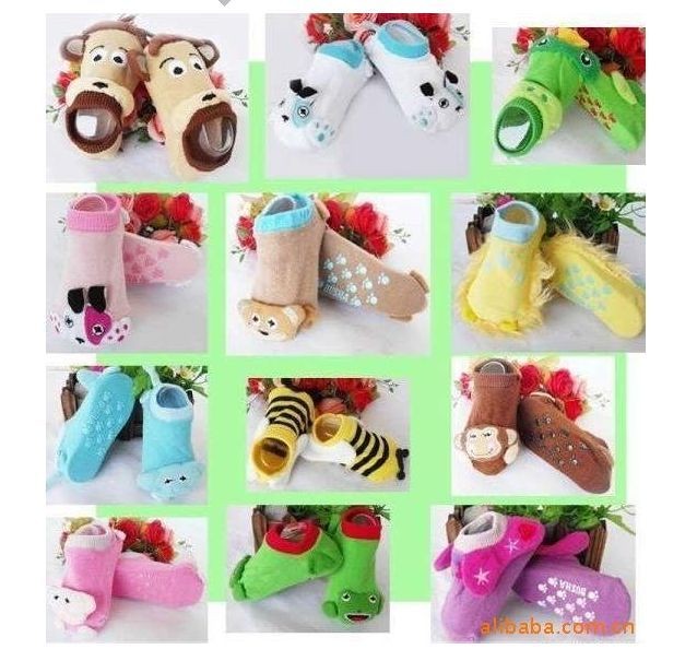 BABY GIRL & BOY TODDLER ANTI SLIP SOCKS GRIP SLIPPERS Animal 