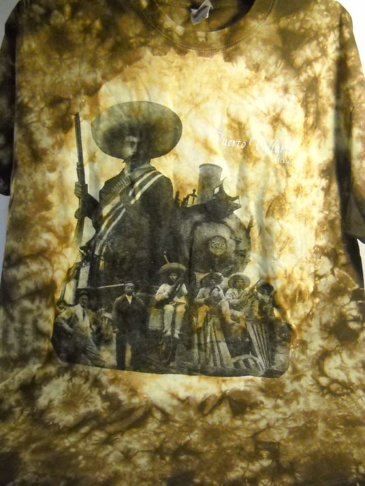 EMILIANO ZAPATA TIE DYE T SHIRT SIZE XL BROWN REVOLUTION MEXICO