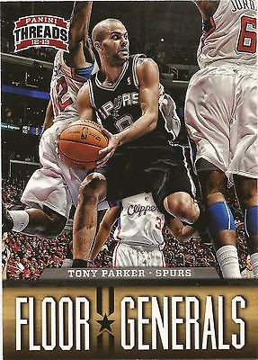   PARKER 2012 13 Panini Threads Basketball Floor Generals Card #11 Spurs