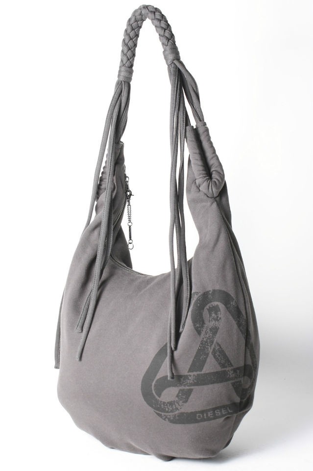 Diesel Womens Grey Too Too Slouch Purse Retail $160 New With Tags