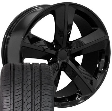 20 Challenger SRT Black Wheels Set of 4 Rims & Tires Fit Dodge
