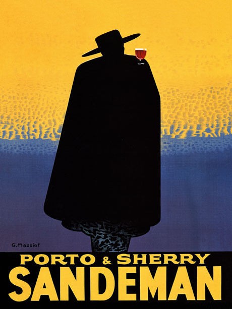 HUGE 36 X 48 Sandeman Porto Sherry Wine Portuguese Vintage Poster 