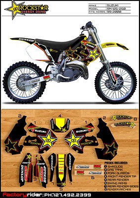 team rockstar suzuki motocross graphics rm 125 250 1999 2000