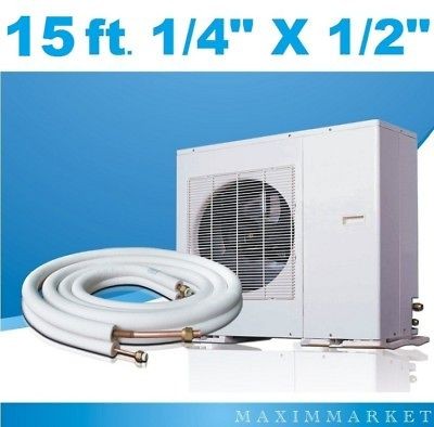 15 Feet Mini Split A/C Connection Line Set 1/4 X 1/2 9000Btu up to 