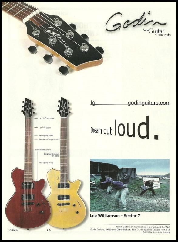 SECTOR 7 LEE WILLIAMSON FOR THE GODIN LG & LG HMB GUITARS AD 8X11 