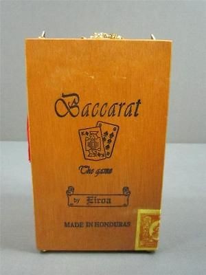 Baccarat Cigar Box Purse With Chain Handle & Latch, Mirror Inside, Red 