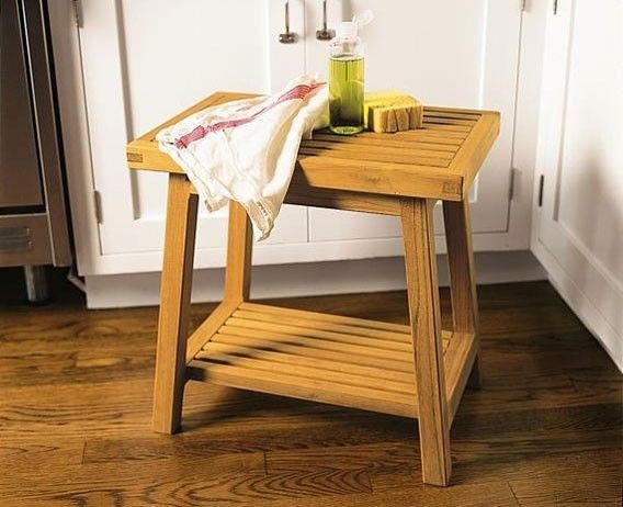 grd teak side table bath stool shower bench patio