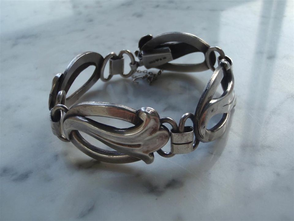 1946 vintage geka scandinavian silver bracelet from sweden time left