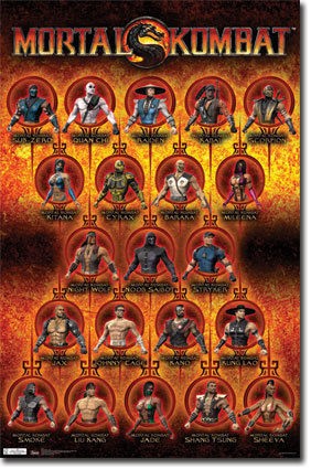 XBOX PS3 MORTAL KOMBAT CHARACTER GRID 22x34 NEW VIDEO GAME POSTER FREE 